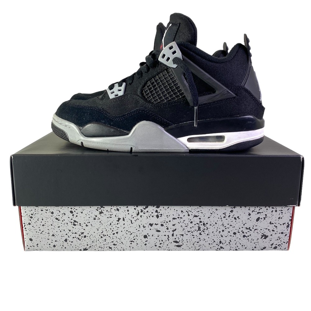Nike Air Jordan 4 Retro SE Black Canvas GS Sneaker DV0553 006 Kid Youth 7Y w/Box - Picture 4 of 10